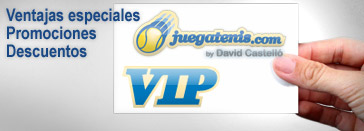 Descuentos, promociones y ventajas especiales con la tarjeta VIP juegatenis.com