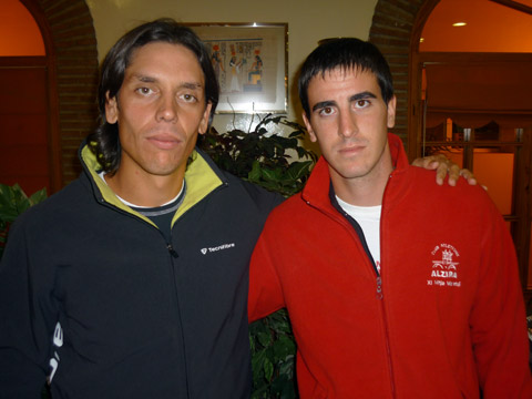 David Villanueva y Benjamín Ferrer vinieron desde el Club Tenisquash de Alzira.